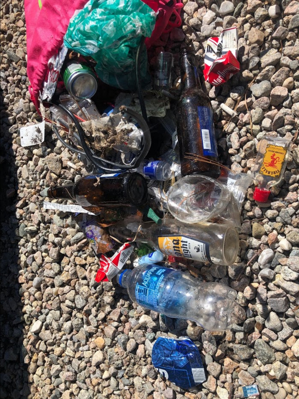 Pile of trash on Cape Cod beach